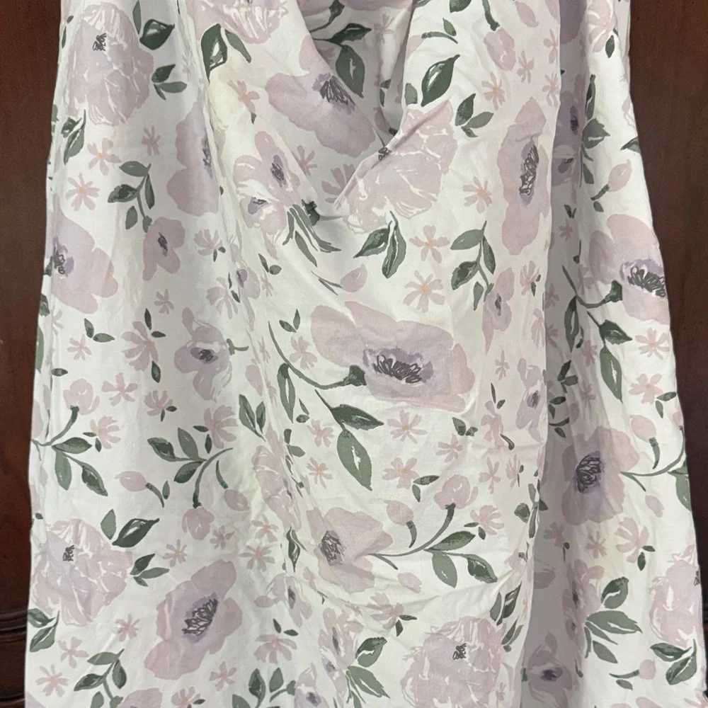 Pottery Barn Kids Floral Crib Sheet Pink Lavender Green Fitted Nursery Bedding